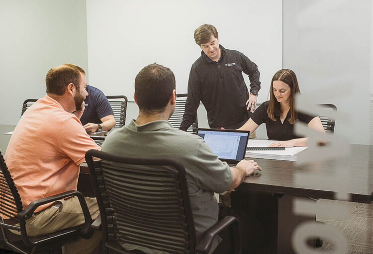 Team meeting in Innovation Room